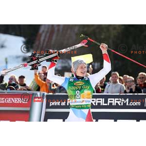 Prize giving ceremony of Audi FIS World Cup Giant Slalom for 58. Vitranc Cup in Kranjska Gora, Slovenia on March 9, 2019