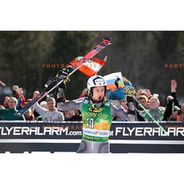 Prize giving ceremony of Audi FIS World Cup Giant Slalom for 58. Vitranc Cup in Kranjska Gora, Slovenia on March 9, 2019