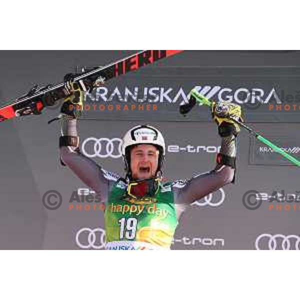 Prize giving ceremony of Audi FIS World Cup Giant Slalom for 58. Vitranc Cup in Kranjska Gora, Slovenia on March 9, 2019