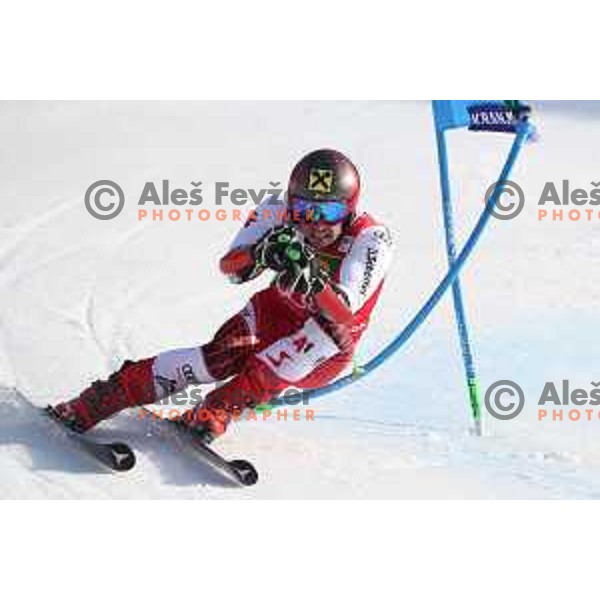 Marcel Hirscher skiing in the second run of FIS Audi World Cup Giant Slalom for 58. Vitranc Cup in Kranjska Gora, Slovenia on March 9, 2019
