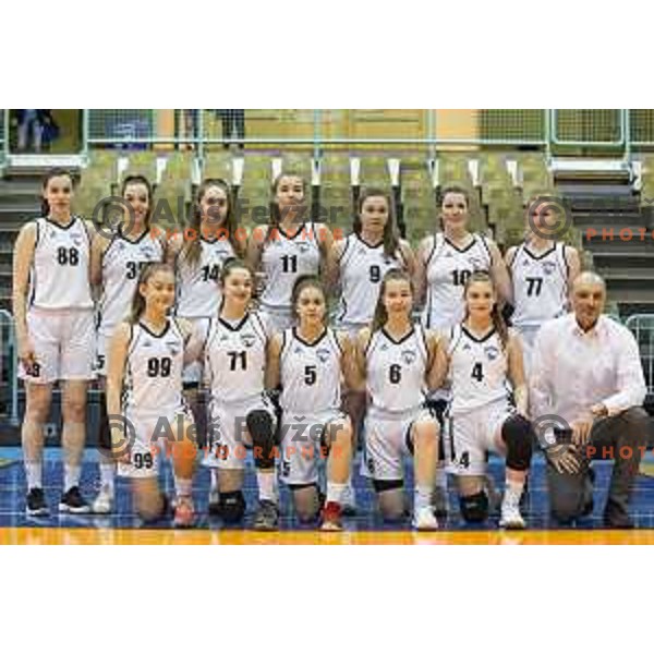 Team ZKK Maribor prior to women basketball match between ZKK Maribor and Ilirija, semi-final cup 2019, played in Dvorana Tabor, Maribor, Slovenia on March 9, 2019