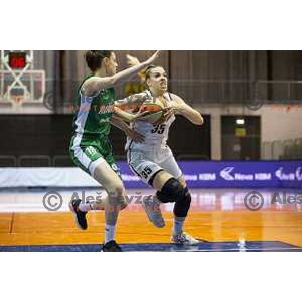 Sara Garic and Tina Cvijanovic in action during women basketball match between ZKK Maribor and Ilirija, semi-final cup 2019, played in Dvorana Tabor, Maribor, Slovenia on March 9, 2019