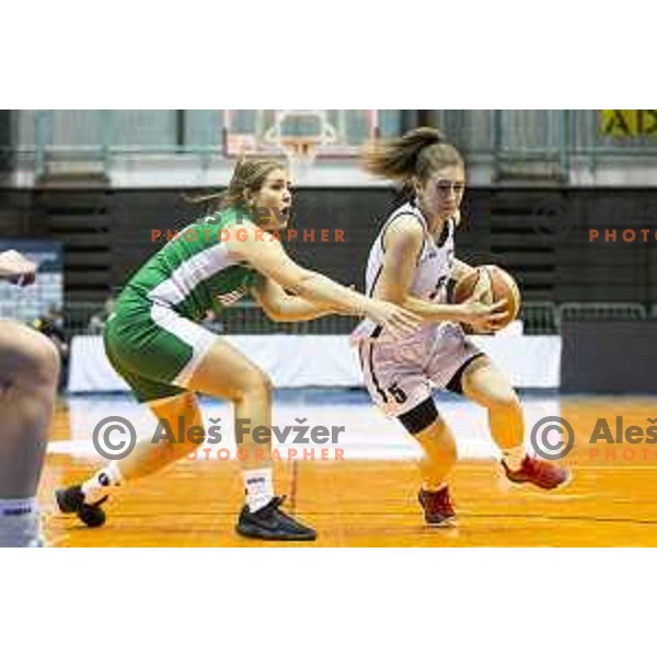 Eva Jamnik of Ilirija vs Ksenja Hribljan of Maribor in action during women basketball match between ZKK Maribor and Ilirija, semi-final cup 2019, played in Dvorana Tabor, Maribor, Slovenia on March 9, 2019