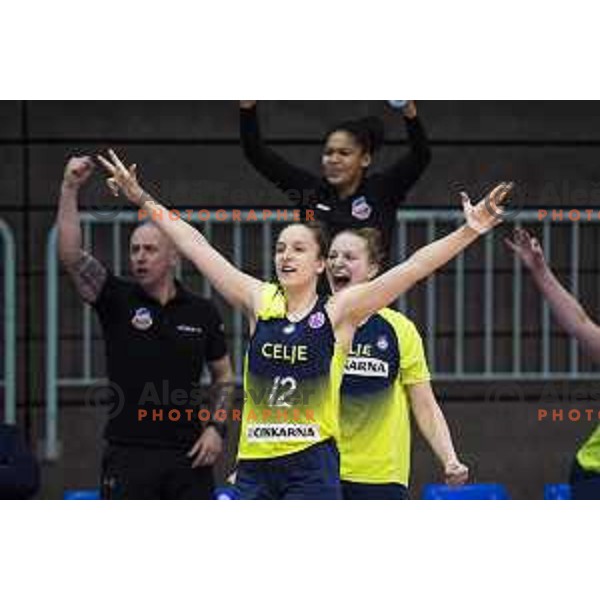 Zala Friskovec celebrating during women basketball match between ZKK Cinkarna Celje and Triglav, semi-final cup 2019, played in Dvorana Tabor, Maribor, Slovenia on March 9, 2019
