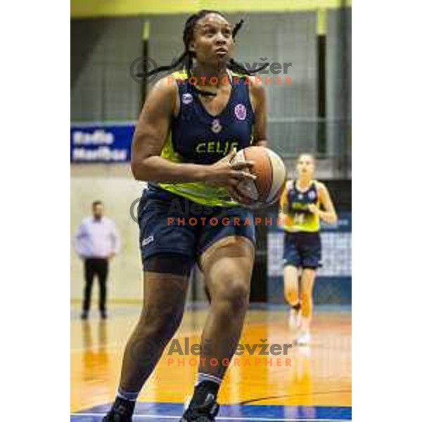 Rangie La Shauri Bessard in action during women basketball match between ZKK Cinkarna Celje and Triglav, semi-final cup 2019, played in Dvorana Tabor, Maribor, Slovenia on March 9, 2019