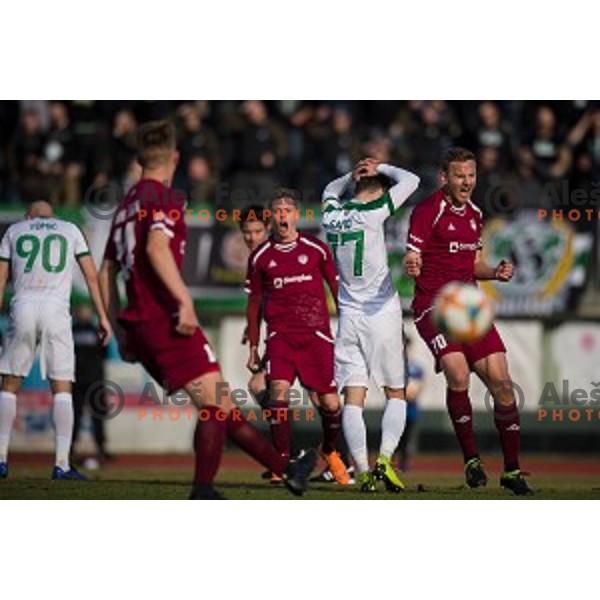Ales Mertelj in action during Prva liga Telekom Slovenije football match between Triglav and Olimpija, , Kranj, Slovenia on March 09, 2019