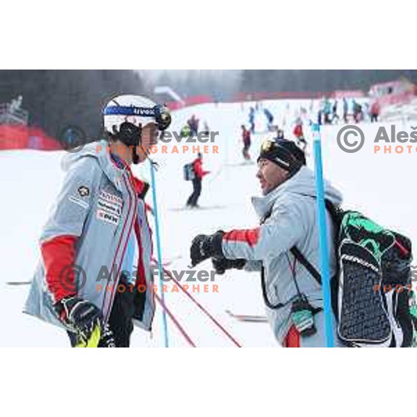 Ramon Zehnhauseren at Course inspection before Audi FIS World Cup Slalom for 58. Vitranc Cup in Kranjska Gora, Slovenia on March 10, 2019