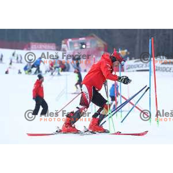 Marcel Hirscher at Course inspection before Audi FIS World Cup Slalom for 58. Vitranc Cup in Kranjska Gora, Slovenia on March 10, 2019