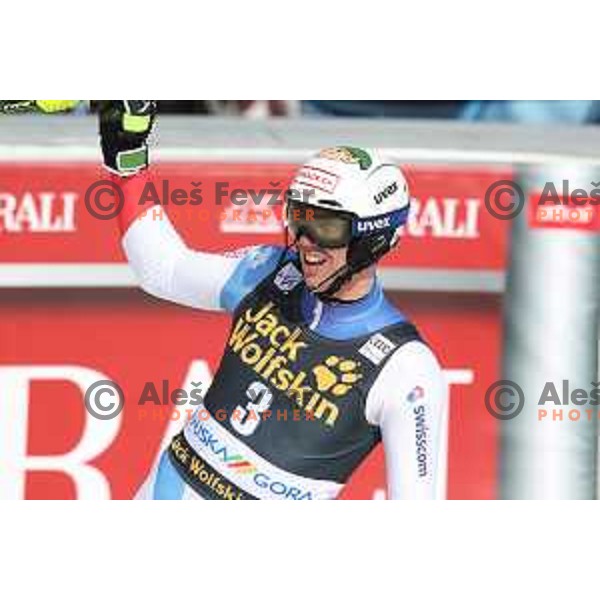 Ramon Zenhaeusern, winner of Audi FIS World Cup Slalom for 58. Vitranc Cup in Kranjska Gora, Slovenia on March 10, 2019