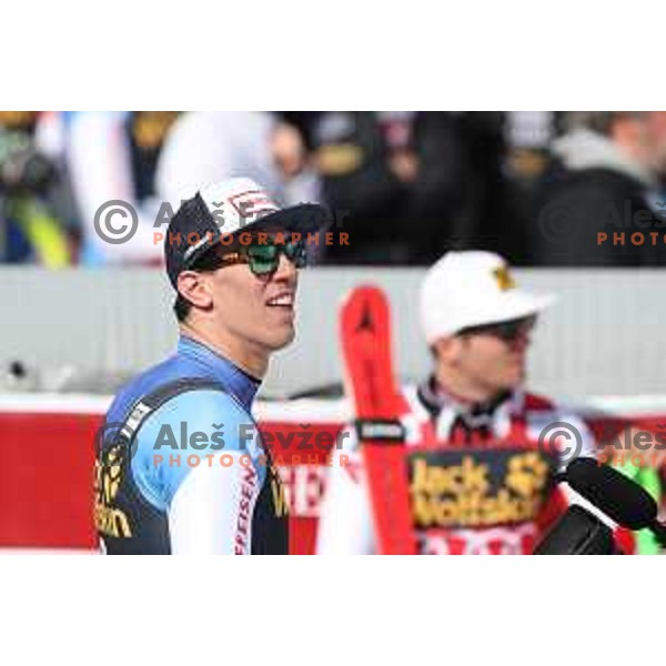 Ramon Zenheausern, winner of Audi FIS World Cup Slalom for 58. Vitranc Cup in Kranjska Gora, Slovenia on March 10, 2019