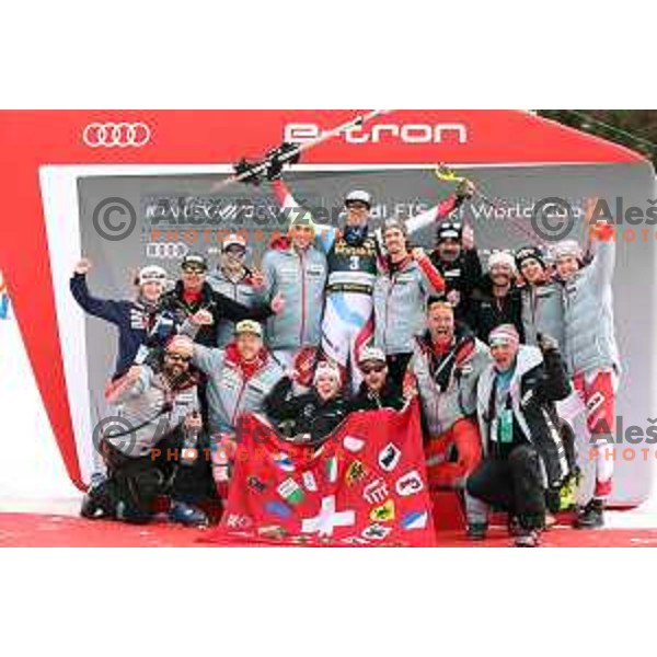 Ramon Zenheausern, winner of Audi FIS World Cup Slalom for 58. Vitranc Cup in Kranjska Gora, Slovenia on March 10, 2019