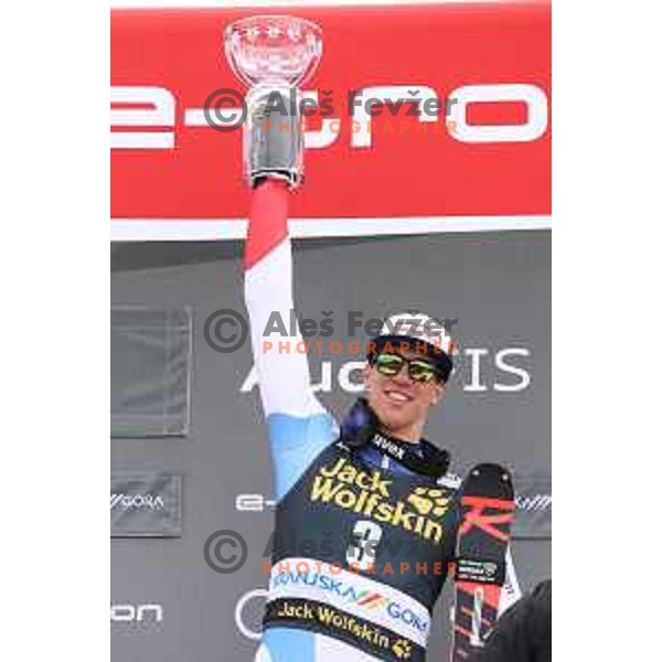 Ramon Zenhaeusern, winner of Audi FIS World Cup Slalom for 58. Vitranc Cup in Kranjska Gora, Slovenia on March 10, 2019