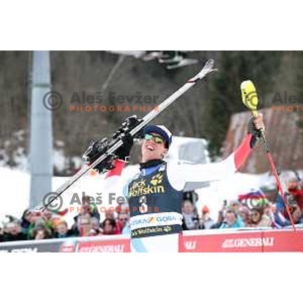 Ramon Zenheausern, winner of Audi FIS World Cup Slalom for 58. Vitranc Cup in Kranjska Gora, Slovenia on March 10, 2019