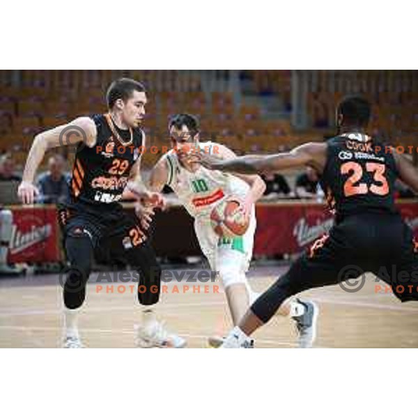 Domen Lorbek of Petrol Olimpija in action during ABA league basketball match between Petrol Olimpija and Cedevita in Tivoli Hall, Ljubljana on March 10, 2019