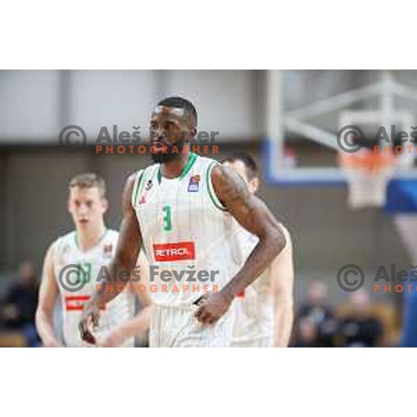 Marvin Jones of Petrol Olimpija in action during ABA league basketball match between Petrol Olimpija and Cedevita in Tivoli Hall, Ljubljana on March 10, 2019