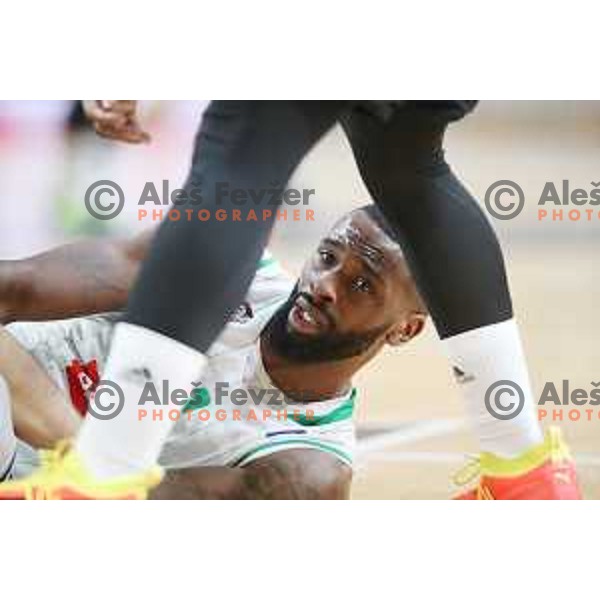 Marvin Jones of Petrol Olimpija in action during ABA league basketball match between Petrol Olimpija and Cedevita in Tivoli Hall, Ljubljana on March 10, 2019