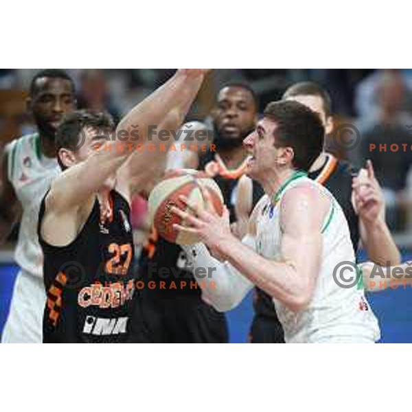Aleksandar Lazic of Petrol Olimpija in action during ABA league basketball match between Petrol Olimpija and Cedevita in Tivoli Hall, Ljubljana on March 10, 2019