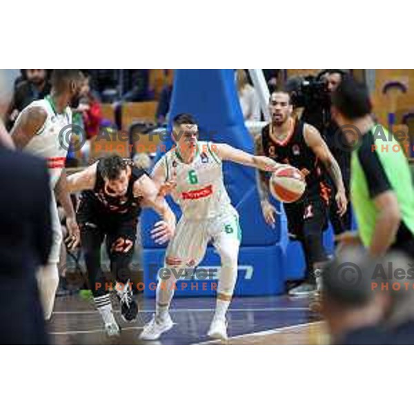 Jan Span of Petrol Olimpija in action during ABA league basketball match between Petrol Olimpija and Cedevita in Tivoli Hall, Ljubljana on March 10, 2019