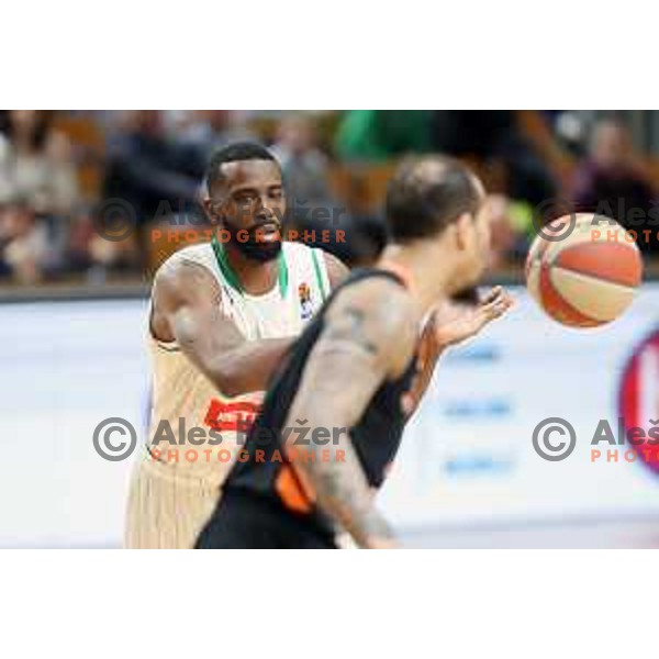Marvin Jones of Petrol Olimpija in action during ABA league basketball match between Petrol Olimpija and Cedevita in Tivoli Hall, Ljubljana on March 10, 2019