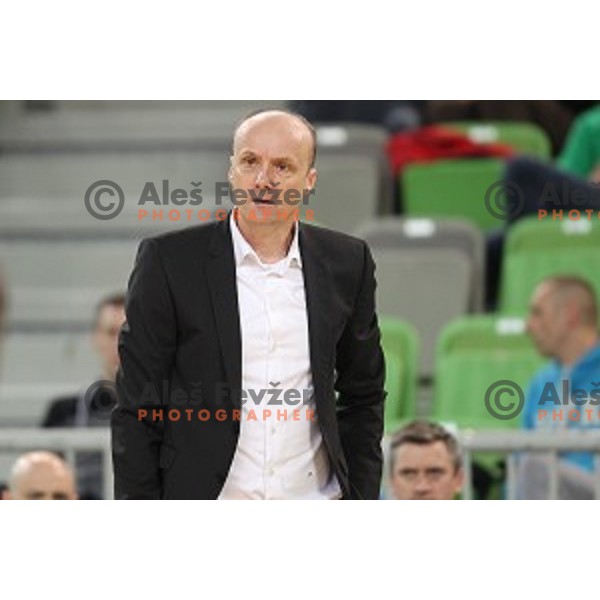 Jure Zdovc, head coach of Petrol Olimpija during Nova KBM league basketball match between Petrol Olimpija and Helios suns in Stozice, Ljubljana, Slovenia on March 14, 2019