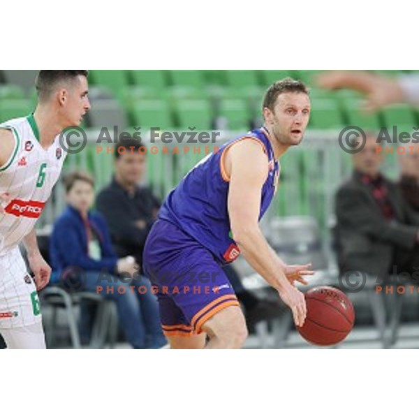 Jure Mocnik of Helios Suns in action during Nova KBM league basketball match between Petrol Olimpija and Helios suns in Stozice, Ljubljana, Slovenia on March 14, 2019