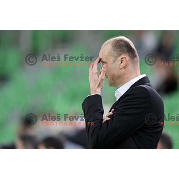 Jure Zdovc, head coach of Petrol Olimpija during Nova KBM league basketball match between Petrol Olimpija and Helios suns in Stozice, Ljubljana, Slovenia on March 14, 2019