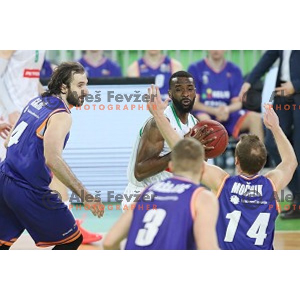 action during Nova KBM league basketball match between Petrol Olimpija and Helios suns in Stozice, Ljubljana, Slovenia on March 14, 2019