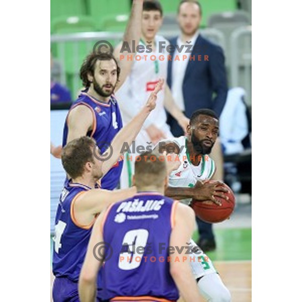 action during Nova KBM league basketball match between Petrol Olimpija and Helios suns in Stozice, Ljubljana, Slovenia on March 14, 2019