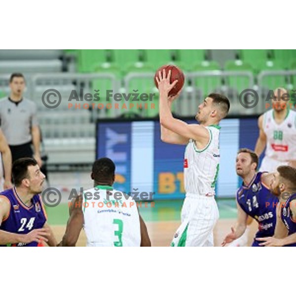 action during Nova KBM league basketball match between Petrol Olimpija and Helios suns in Stozice, Ljubljana, Slovenia on March 14, 2019