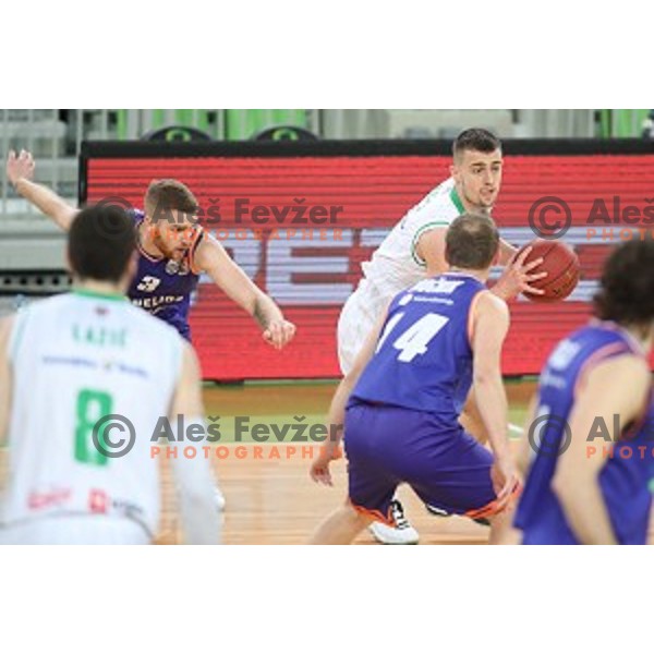 action during Nova KBM league basketball match between Petrol Olimpija and Helios suns in Stozice, Ljubljana, Slovenia on March 14, 2019