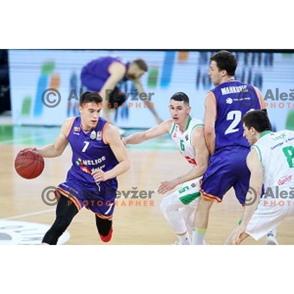 action during Nova KBM league basketball match between Petrol Olimpija and Helios suns in Stozice, Ljubljana, Slovenia on March 14, 2019