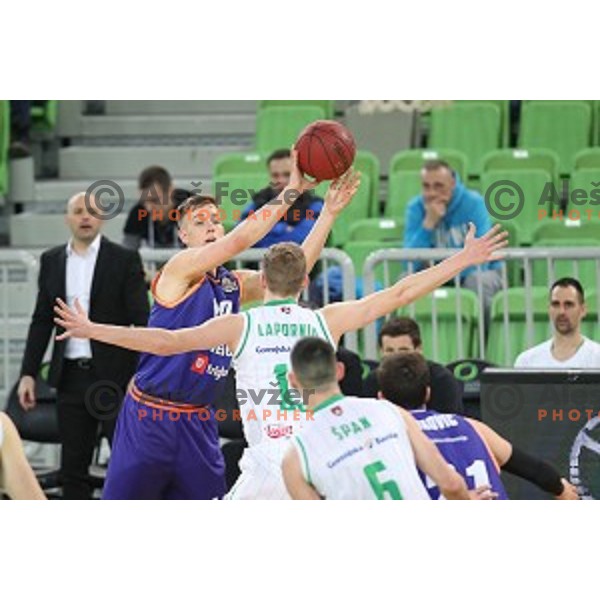 action during Nova KBM league basketball match between Petrol Olimpija and Helios suns in Stozice, Ljubljana, Slovenia on March 14, 2019