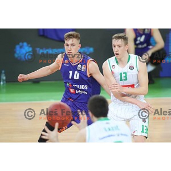 action during Nova KBM league basketball match between Petrol Olimpija and Helios suns in Stozice, Ljubljana, Slovenia on March 14, 2019