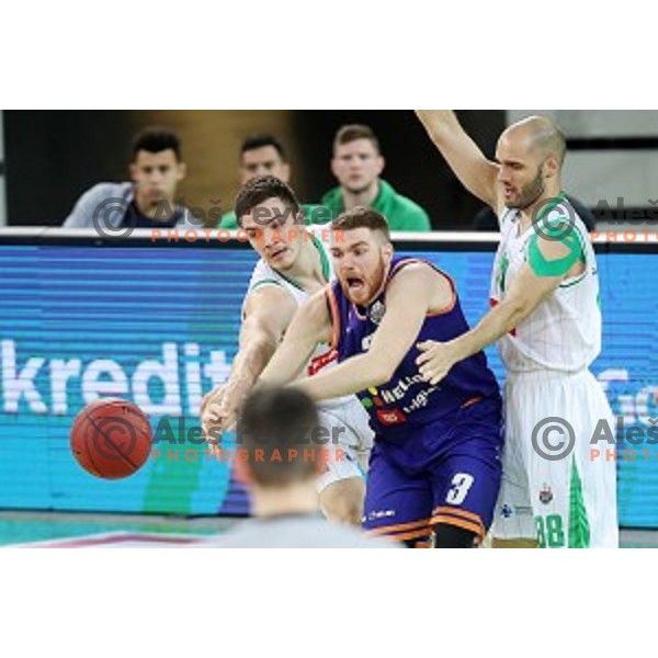 Boban Tomic of Petrol Olimpija in action during Nova KBM league basketball match between Petrol Olimpija and Helios suns in Stozice, Ljubljana, Slovenia on March 14, 2019
