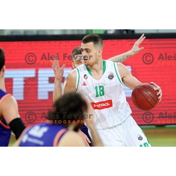 action during Nova KBM league basketball match between Petrol Olimpija and Helios suns in Stozice, Ljubljana, Slovenia on March 14, 2019