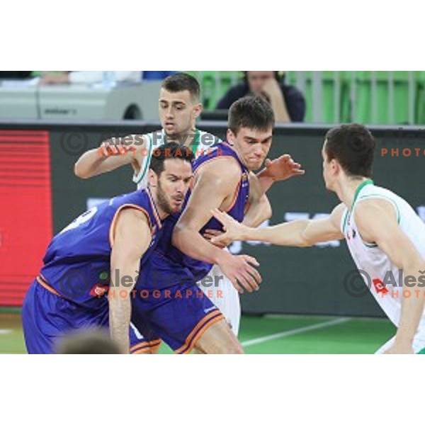 action during Nova KBM league basketball match between Petrol Olimpija and Helios suns in Stozice, Ljubljana, Slovenia on March 14, 2019