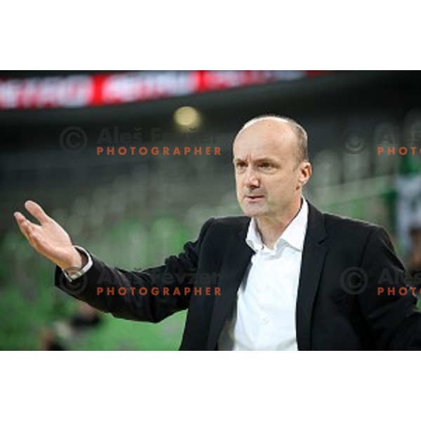 Jure Zdovc, head coach of Petrol Olimpija during Nova KBM league basketball match between Petrol Olimpija and Helios suns in Stozice, Ljubljana, Slovenia on March 14, 2019