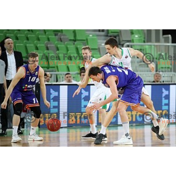 action during Nova KBM league basketball match between Petrol Olimpija and Helios suns in Stozice, Ljubljana, Slovenia on March 14, 2019