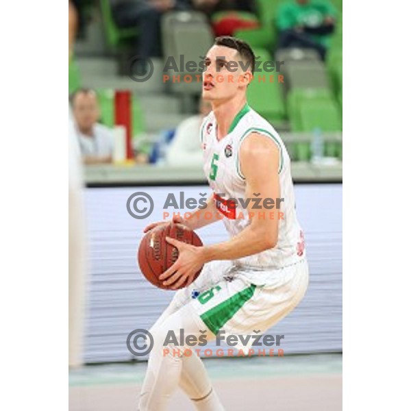 Jan Span of Petrol Olimpija in action during Nova KBM league basketball match between Petrol Olimpija and Helios suns in Stozice, Ljubljana, Slovenia on March 14, 2019