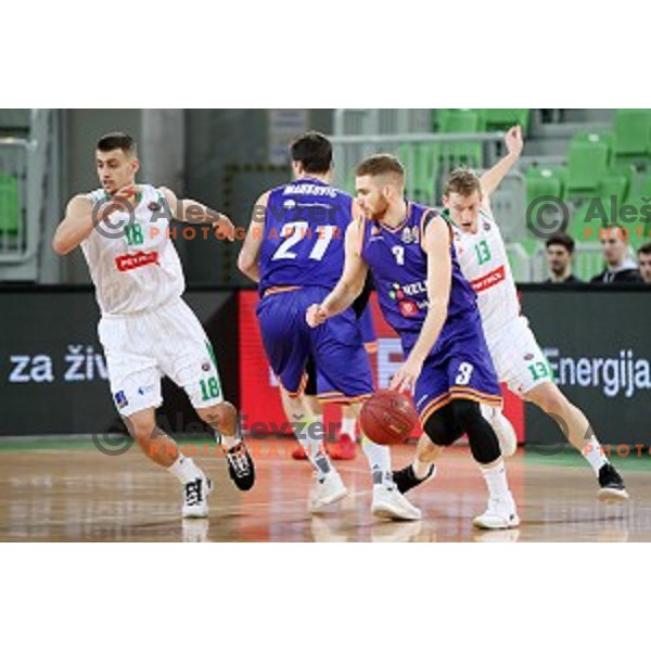 action during Nova KBM league basketball match between Petrol Olimpija and Helios suns in Stozice, Ljubljana, Slovenia on March 14, 2019