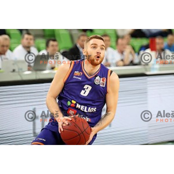 action during Nova KBM league basketball match between Petrol Olimpija and Helios suns in Stozice, Ljubljana, Slovenia on March 14, 2019