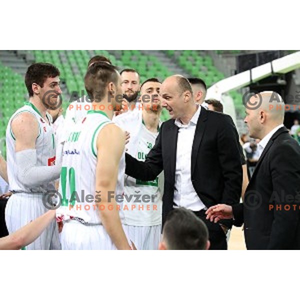 Jure Zdovc, head coach of Petrol Olimpija during Nova KBM league basketball match between Petrol Olimpija and Helios suns in Stozice, Ljubljana, Slovenia on March 14, 2019