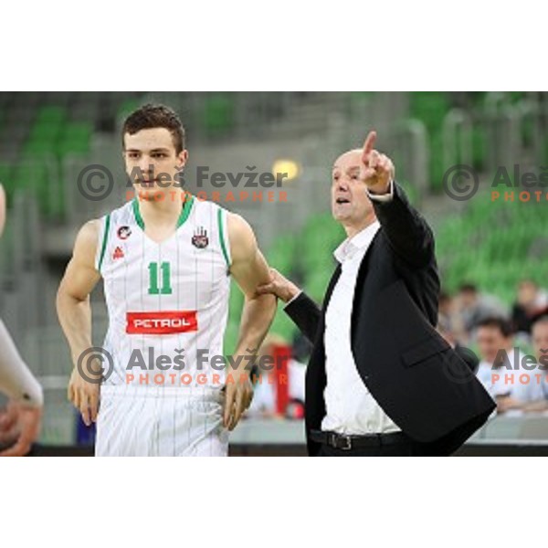 Jure Zdovc, head coach of Petrol Olimpija during Nova KBM league basketball match between Petrol Olimpija and Helios suns in Stozice, Ljubljana, Slovenia on March 14, 2019