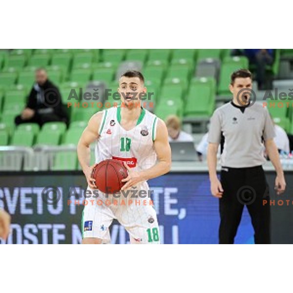 Drazen Bubnic of Petrol Olimpija during Nova KBM league basketball match between Petrol Olimpija and Helios suns in Stozice, Ljubljana, Slovenia on March 14, 2019