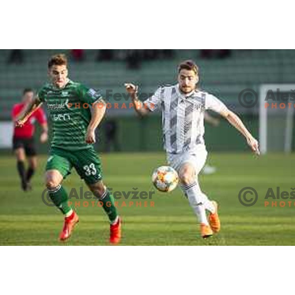 Nik Lorbek in action during soccer match between Mura and Krsko, Round 23 of PLTS 2018/19, played in Fazanerija, Murska Sobota, Slovenia on March 16, 2019