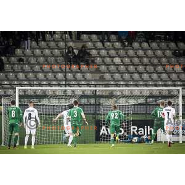 Matko Obradovic in action during soccer match between Mura and Krsko, Round 23 of PLTS 2018/19, played in Fazanerija, Murska Sobota, Slovenia on March 16, 2019