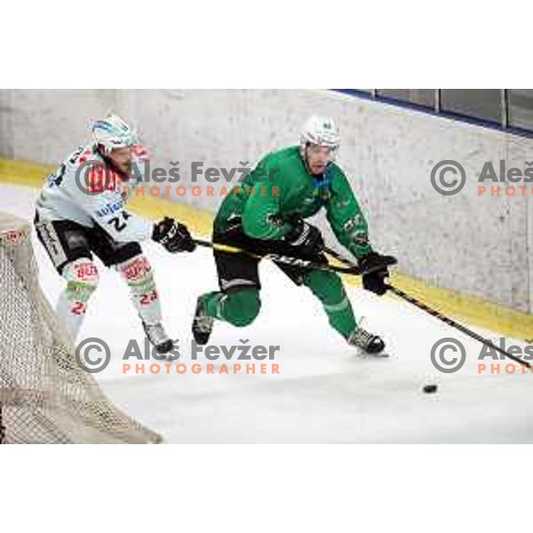 Miha Zajc of SZ Olimpija in action during quarter-final of Alps League between SZ Olimpija and Rittner Baum in Tivoli Hall, Ljubljana on March 18, 2019