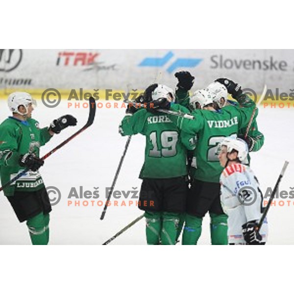 of SZ Olimpija in action during quarter-final of Alps League between SZ Olimpija and Rittner Baum in Tivoli Hall, Ljubljana on March 18, 2019