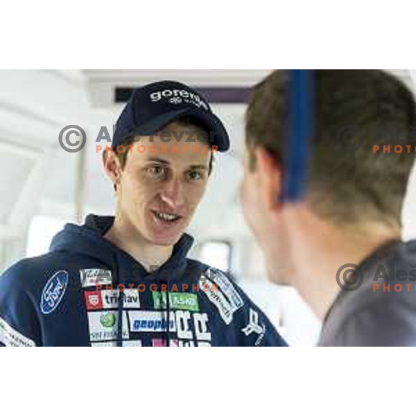 members of Slovenia Ski jumping departing with train from Ljubljana to Jesenice on March 20, 2019 before start of World Cup Ski Jumping Final in Planica, Slovenia