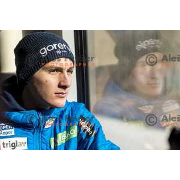 members of Slovenia Ski jumping departing with train from Ljubljana to Jesenice on March 20, 2019 before start of World Cup Ski Jumping Final in Planica, Slovenia